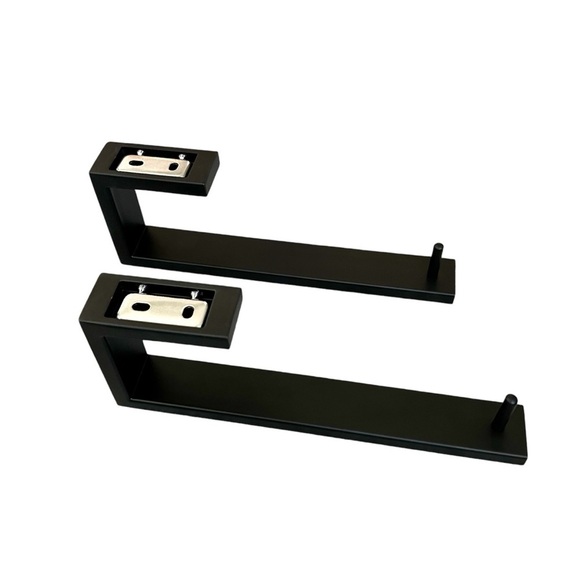 🎁 Pair Hand Towel Bars Modern Metal Matte Black 9” NWT - Picture 5 of 6